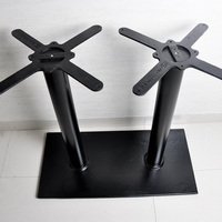 Base de table carrée en fonte noire, double pied, pour restaurant et café - Offre Spéciale