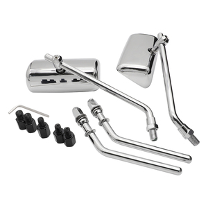 Nuovi Specchietti Retrovisori Moto JP Motor Rettangolari in Lega di Alluminio Convessi Argento di Alta Qualità per Retrofit <span class=keywords><strong>Hal</strong></span> Davis - Product Image 1