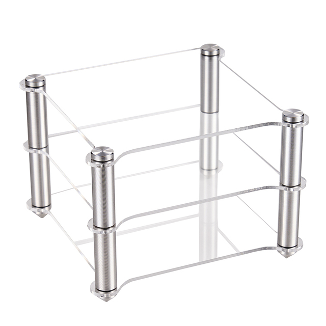 Acrylic Aluminium Alloy HIFI Equipment Stand, Double Layer Storage Rack for Decoder and Amplifier