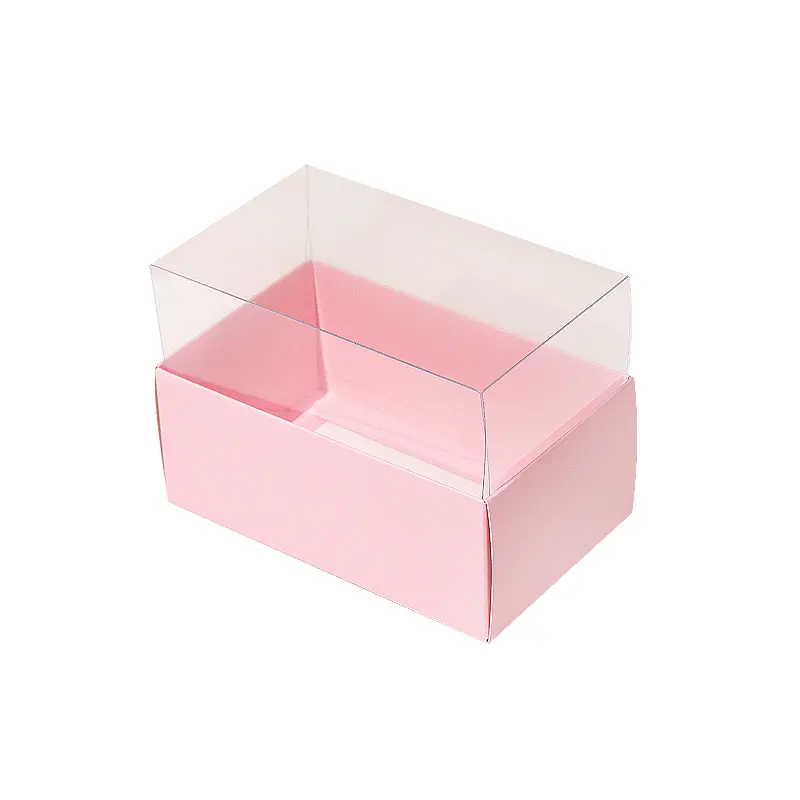 Manufacturer Direct Sales Cake Roll Packaging Box Roll Strip Packaging Transparent Handle Box Pet Box