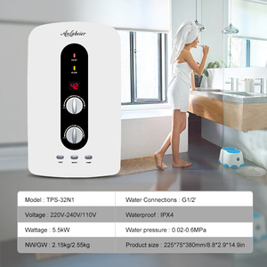 220V 5500W Silent Operation Instant <b>Shower</b> Water Heater IPX4 24V 28W LED Temperature Display Plastic Shell for RV Outdoor Hotels - Product Image 2