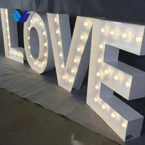 HONGSEN custom outdoor led tanda dekorasi pernikahan nikahi aku cahaya huruf 3ft 4ft nomor besar Marquee huruf