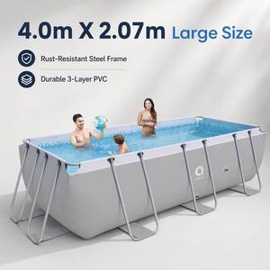 <span class=keywords><strong>Piscine</strong></span> <span class=keywords><strong>hors</strong></span> <span class=keywords><strong>sol</strong></span> rectangulaire à structure métallique, grande taille 4,0m x 2,07m x 1,22m, la plus vendue, <span class=keywords><strong>pour</strong></span> jardin extérieur - Product Image 1