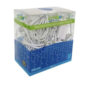 Tenda Luminosa da Esterno IP65 da 5m con 200 Luci LED Blu Effetto Cascata Connettore Estensibile per Decorazione Giardino - Product Image 1