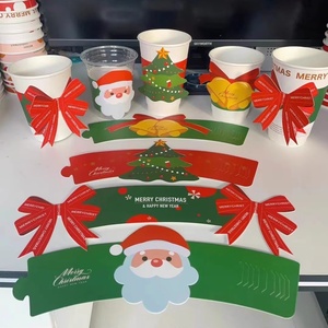 Manchon de tasse de Noël 3D jetable de forme spéciale, étiquette de tasse festive de Noël et du Nouvel An avec impression - Product Image 4