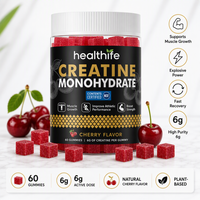 Gummies à la créatine sans sucre Healthife Private Label certifiées NSF, saveur cerise 6g, pour hommes et femmes