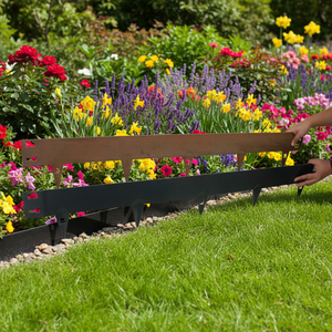 Bordure <span class=keywords><strong>de</strong></span> pelouse moderne en acier Corten, revêtement poudré, hauteur 80 mm, pour aménagement paysager extérieur - Product Image 1