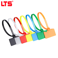 Étiquette d'attache de câble en Nylon autobloquante 4*200mm boucle de joint en plastique étanche carte d'étiquette suspendue pour attache de câble réseau