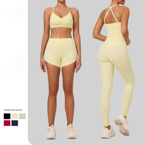 FH Custom Eco-Friendly Sports Bra Gym Crop Tank Top High Waist Yoga Pant Underwear Shaped Stitching Workout Leggings Yoga Set
