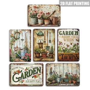 Selamat Datang di Kebun Kami, Tempat Kebahagiaan Kami, Papan Tanda Logam Rumah Pertanian - Product Image 1