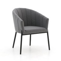 Table et chaises de restaurant en tissu imperméable mobilier d'extérieur en métal ensemble de salle à manger pour hôtel grands fauteuils de jardin avec table