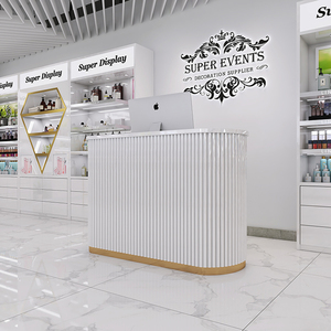 Ofis küçük beyaz resepsiyon masası güzellik tırnak salonu Modern resepsiyon bankosu otel ön sayaç - Product Image 5