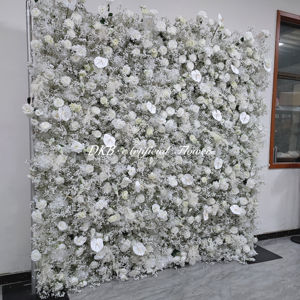 ป้ายโลโก้ดอกไม้ประดิษฐ์ติดผนังพร้อม8FT ดอกไม้แขวนติดผนังพื้นหลังติดผนังสีทอง8ft - Product Image 3