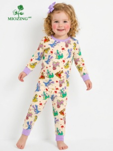 <span class=keywords><strong>Pigiama</strong></span> per Neonati con Stampa <span class=keywords><strong>Dinosauro</strong></span> Miozing, 95% Bambù 5% Spandex, Set <span class=keywords><strong>Pigiama</strong></span> a Maniche Lunghe, Vendita all'Ingrosso per Boutique - Product Image 1