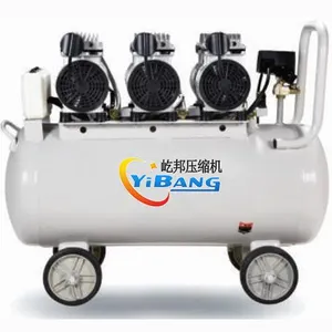 Compressor de ar mudo sem óleo YB-600X3-65L 1800W 135L/min 8bar tanque 65L alimentado por AC para fazendas, restaurantes, lojas de alimentos