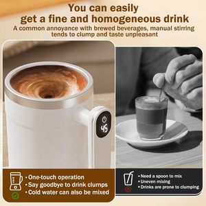 आधुनिक डिजाइन कॉफी मग रिसाव प्रमाण 304 स्टेनलेस स्टील मग स्वस्थ स्वचालित उत्तेजक मग बहु कार्यात्मक इलेक्ट्रिक दूध कप - Product Image 4
