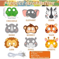 Masque à colorier personnalisé d'animaux de la jungle, artisanat animalier, masque en papier à personnaliser, décoration pour fête d'anniversaire et déguisement