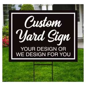 Insegne personalizzate per esterni in plastica ondulato per uso pubblico/cartellone per prato/politico/immobiliare/Business/ Christmas18 * 24 con Hstakes - Product Image 3