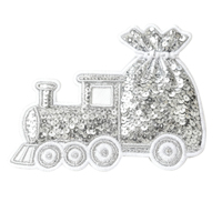 Patchs brodés appliques d'arbre de Noël personnalisées presse à chaud paillettes personnalisées sur patch thermocollant pour femme homme