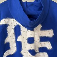 Sweat-shirts de luxe pour hommes avec strass thermocollés, imprimé lettres, à capuche zippée, style streetwear, collection Mixed Emotion