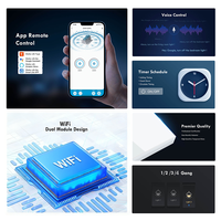 XZJ Interrupteur Intelligent Tuya, Prise Connectée avec Télécommande, Thermostat, Système Domotique US/EU, Variateur de Luminosité pour Rideaux, Panneau Mural Intelligent