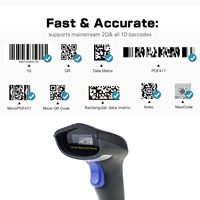 Lector de código de barras CCD con cable W3 con interfaz USB, escáner QR 2D inalámbrico BT, Lee PDF417, productos de matriz de datos en stock
