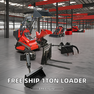 Miễn phí vận chuyển! 1 tấn 1000kg skidsteer Dingo Mini Crawler Skid chỉ đạo Bộ nạp theo dõi Stand-on file đính kèm backhoe loader động cơ bơm - Product Image 4