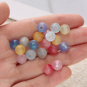 Acrylic Round <b>Beads</b> With Gold Flecks For Jewelry Making DIY Accessories Box Pack 12 Colors 8mm Sweet Style - Product Image 4