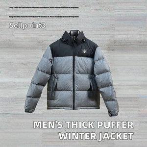 Men's Waterproof Puffer Jacket with Zipper Closure Thick <b>PC</b> Material Winter Parka Featuring Front Logo - Product Image 2