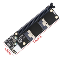 Carte adaptateur 2 ports SlimSAS 8i X2 vers PCIe 4.0 X16 Slot SFF8654 Riser Card GEN4 pour carte graphique réseau GPU 6Pin