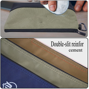 Biểu Tượng Tùy Chỉnh Màu Xanh Lá Cây Nhiệm Vụ Nặng Nề Công Cụ Túi Dây Kéo Lưu Trữ Túi Công Cụ Nhỏ Với Kim Loại Carabiner Túi - Product Image 5