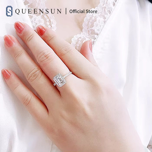 Nhẫn kim cương lab 3 carat vàng 18K chứng nhận IGI Queensun, kiểu dáng vuông cổ điển, nhẫn cưới/nhẫn đính hôn, quà tặng, công nghệ CVD HPHT - Product Image 6