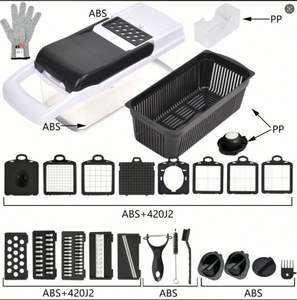 เครื่องหั่นผักผลไม้แบบมือหมุนอเนกประสงค์ 26 ชิ้น ผลิตจากพลาสติกและสแตนเลส ขายส่งจากโรงงาน - Product Image 3