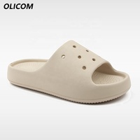 OLICOM Sandales à plateforme personnalisables avec logo, tige perforée, pour femmes, confortables, de récupération, légères, type claquettes