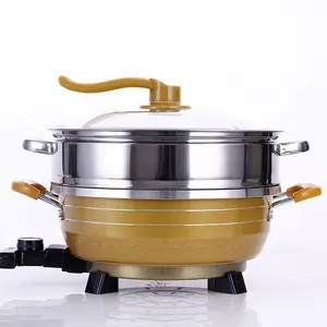蒸し器付き多機能電気鍋炊飯器ノンスティックディープフライパン