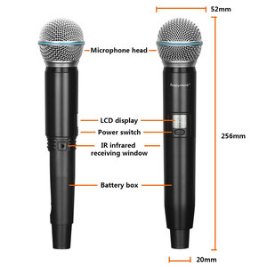 Sistema de micrófono inalámbrico portátil Rayco con 2 micrófono de mano inalámbrico para escenario fiesta de bodas en Iglesia GLXD24 - Product Image 4