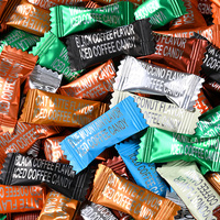 Bonbons durs à mâcher en forme de boule de café, saveurs latte et expresso mélangées, en sac de confiserie en vrac, vente en gros