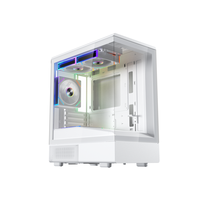 Casing Komputer Gaming Desain Baru Micro ATX PC Chassis Kaca Temper Mid Tower PC Case Cabinet Mendukung GPU 360mm