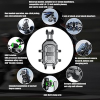 Support de téléphone portable pour moto, antichoc, antidérapant, antivol, rotation à 360°, léger, avec interface d'extension, griffe octale