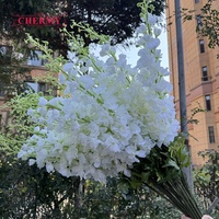 Fleurs artificielles de haute qualité Dalian Chermy, delphiniums blancs à longue tige de 120 cm, pour arrangements floraux de mariage et de fêtes.
