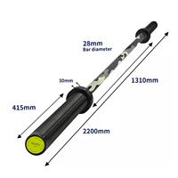 Barre de musculation VIGFIT Fitness 20KG, acier à ressort personnalisé, longueur 2,2m, revêtement QPQ, usage commercial, unisexe, durable, pour les bras