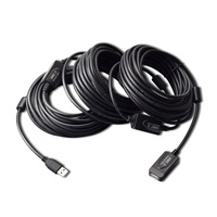 Cable de Extensión USB 2.0 Negro Transparente de 15m con 2 IC en Stock
