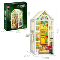 Serre à fleurs en blocs de construction, diorama de scène de jardin, plantes, jouet créatif DIY pour la décoration de la maison et de la chambre, pour filles