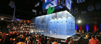 Terrain de squash panoramique en verre préfabriqué portable MCG |   Utilisation intérieure/extérieure imperméable, installation facile et expédition mondiale