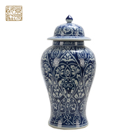 Vase en porcelaine bleu et blanc de conception moderne antique lampe de table hôtel de luxe maison décorative alimentation électrique en céramique