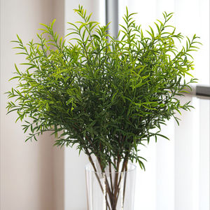 أوراق خضراء صغيرة اصطناعية بملمس حقيقي مع سيقان للبيع بالجملة لتزيين حفلات الزفاف والمنازل والفنادق والحدائق وتنسيق الزهور - Product Image 4