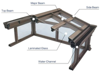Serres d'hiver extérieures préfabriquées modernes sur mesure, véranda de balcon, jardin d'hiver en aluminium, maisons en verre