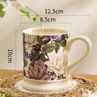 Tasse en céramique classique pour la maison, mug à lait papillon, mug en céramique vintage pour le bureau