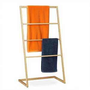 Простая трендовые одеяла лестница, отдельно стоящая бамбуковая сушилка для полотенец, подставка для полотенец, лестница для ванной комнаты - Product Image 2