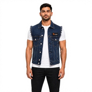 Chalecos Vaqueros de Mezclilla para Hombre, Fabricante, Venta al por Mayor, Chaleco Vaquero Personalizado, Sin Mangas, Ropa de Trabajo, Moda Urbana, Algodón - Product Image 1